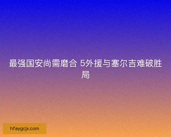 最强国安尚需磨合 5外援与塞尔吉难破胜局